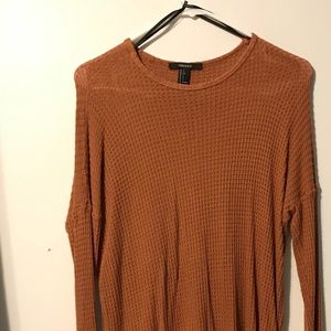 Pumpkin waffle knit sweater